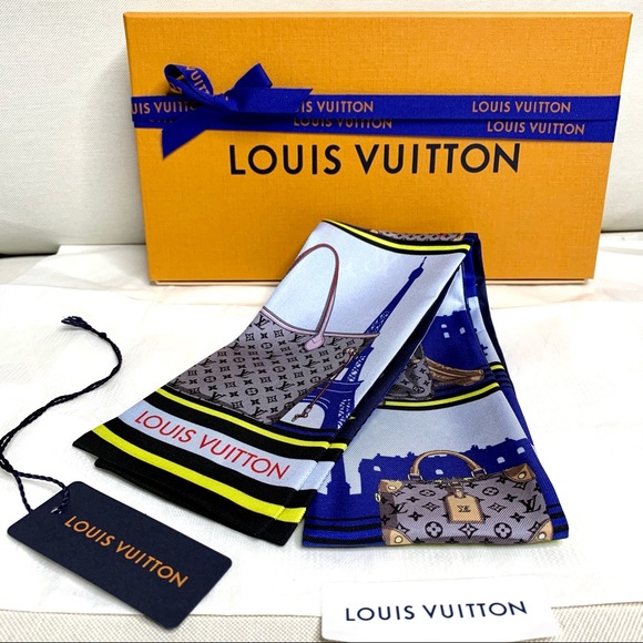 Louis Vuitton skyline blue scarf bandeau - Picture 3 of 14